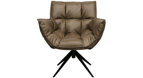 Memphis Swivel Armchair - Brown Leather  