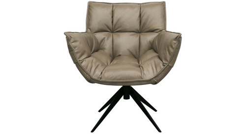 Memphis Swivel Armchair - Beige Leather   